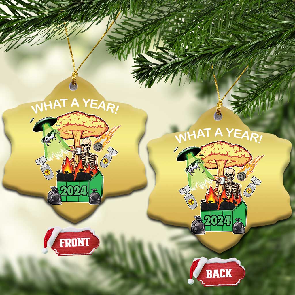 Funny Christmas What A Year Dumpster Fire Christmas Ornament TS09