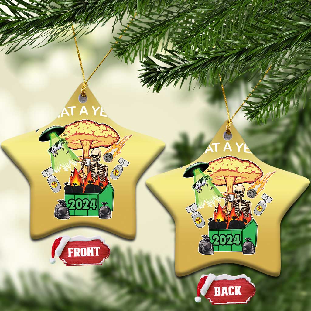 Funny Christmas What A Year Dumpster Fire Christmas Ornament TS09
