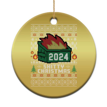 Funny Shitty Christmas 2024 Dumpster Fire Christmas Ornament TS09
