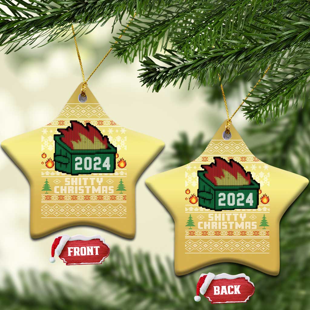 Funny Shitty Christmas 2024 Dumpster Fire Christmas Ornament TS09