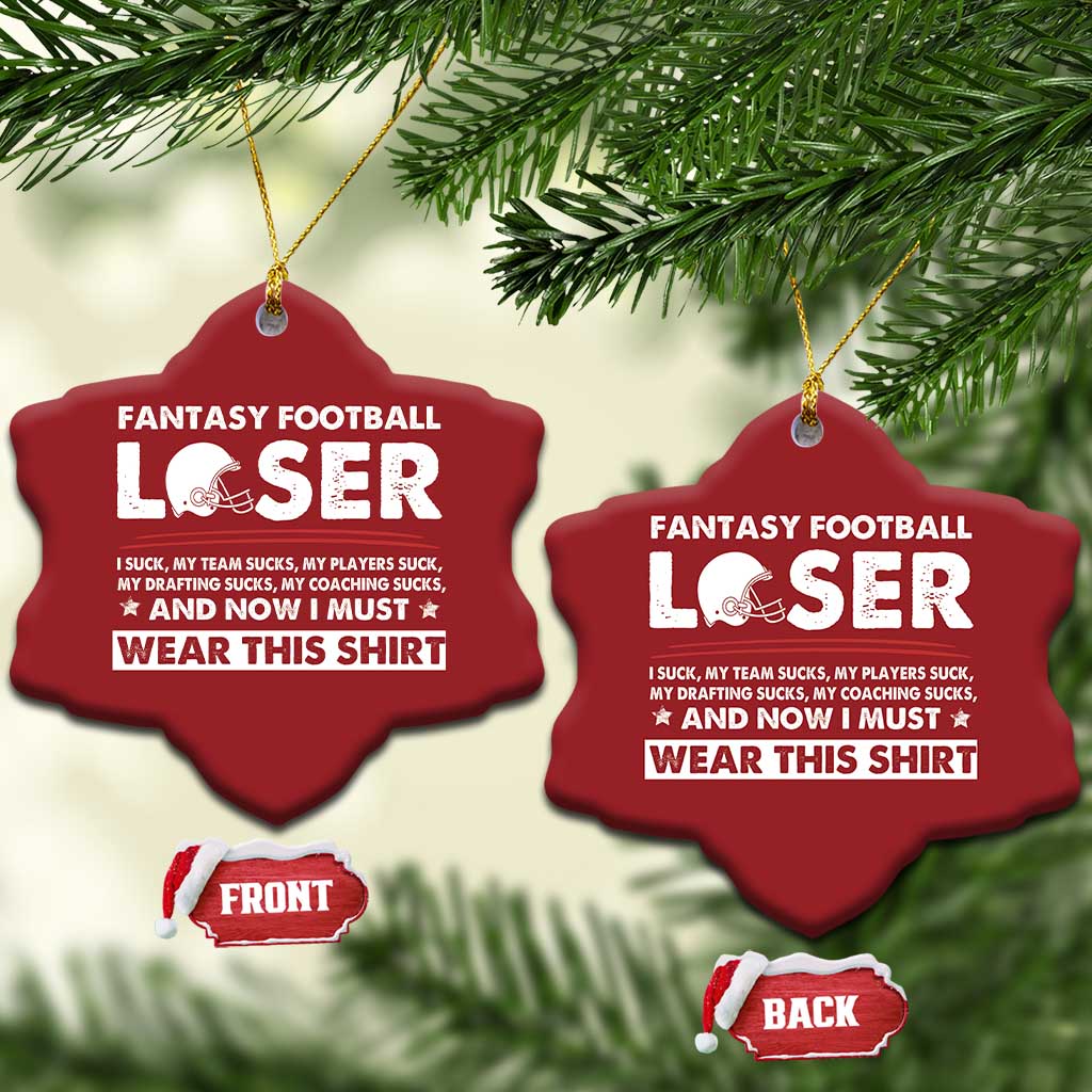 I Suck at Fantasy Football Christmas Ornament Funny Loser Commissioner Draft Party Commish FFL TS10
