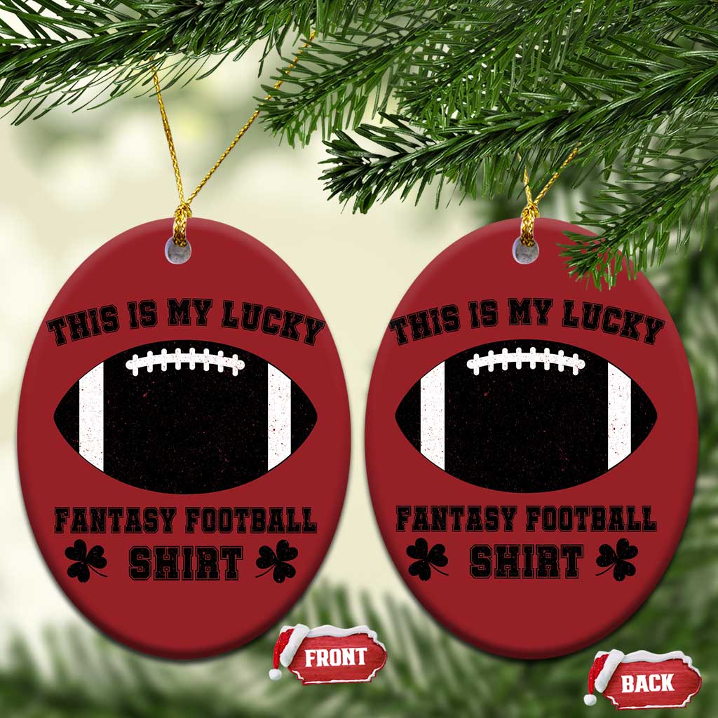 Lucky Fantasy Football Christmas Ornament Vintage Commissioner Draft Party Commish FFL TS10