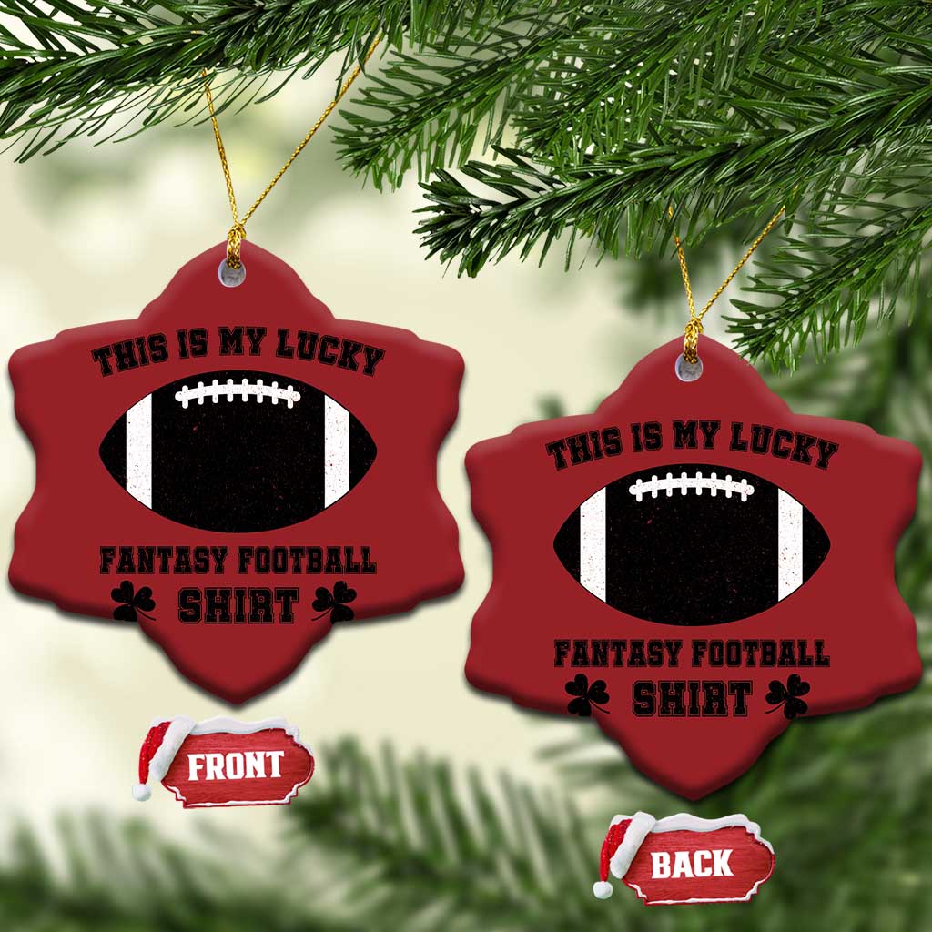 Lucky Fantasy Football Christmas Ornament Vintage Commissioner Draft Party Commish FFL TS10