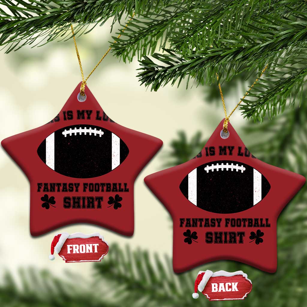 Lucky Fantasy Football Christmas Ornament Vintage Commissioner Draft Party Commish FFL TS10