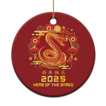 Year Of The Snake 2025 Lunar New Year Christmas Ornament Zodiac Snake Charm Red Decor for Luck TS10