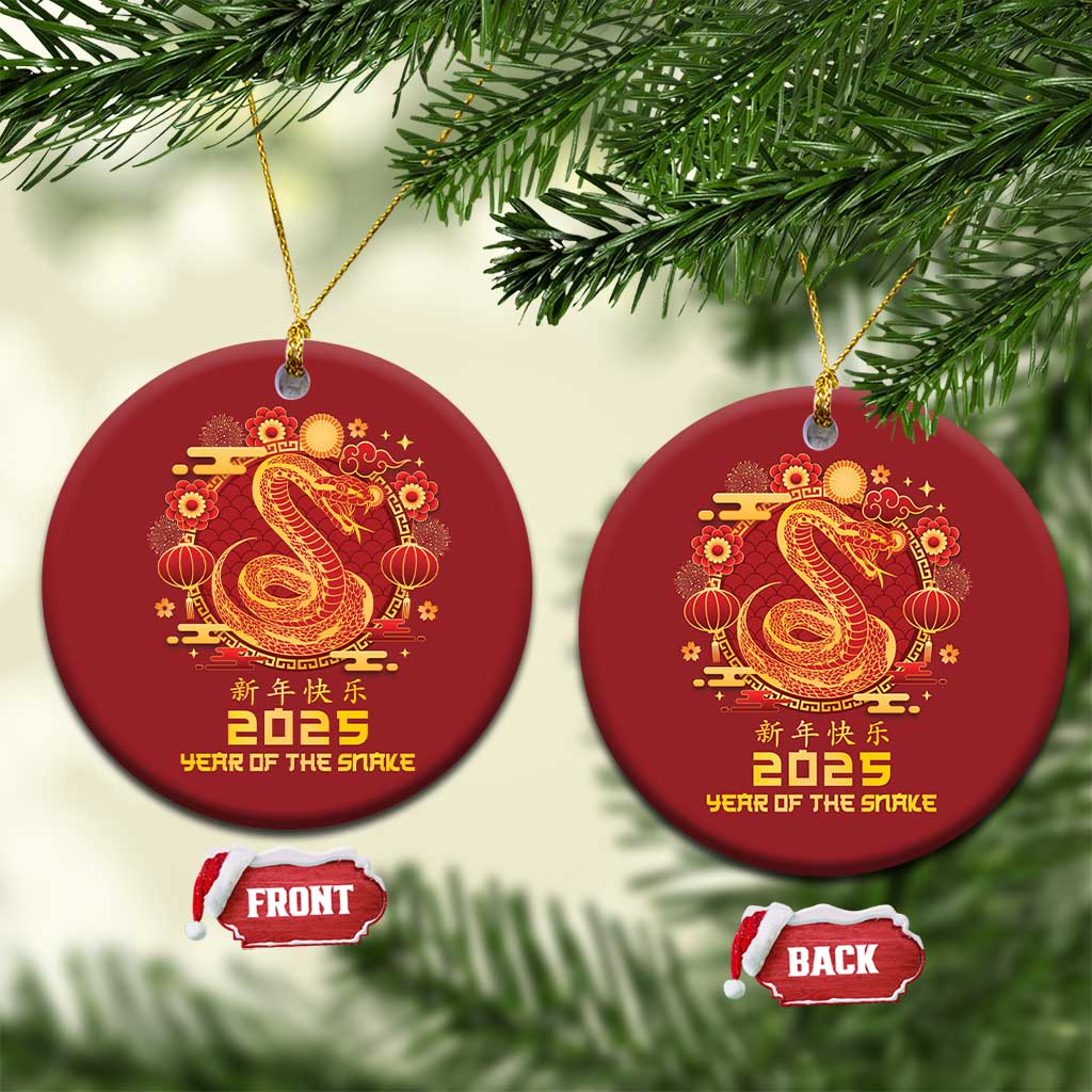 Year Of The Snake 2025 Lunar New Year Christmas Ornament Zodiac Snake Charm Red Decor for Luck TS10