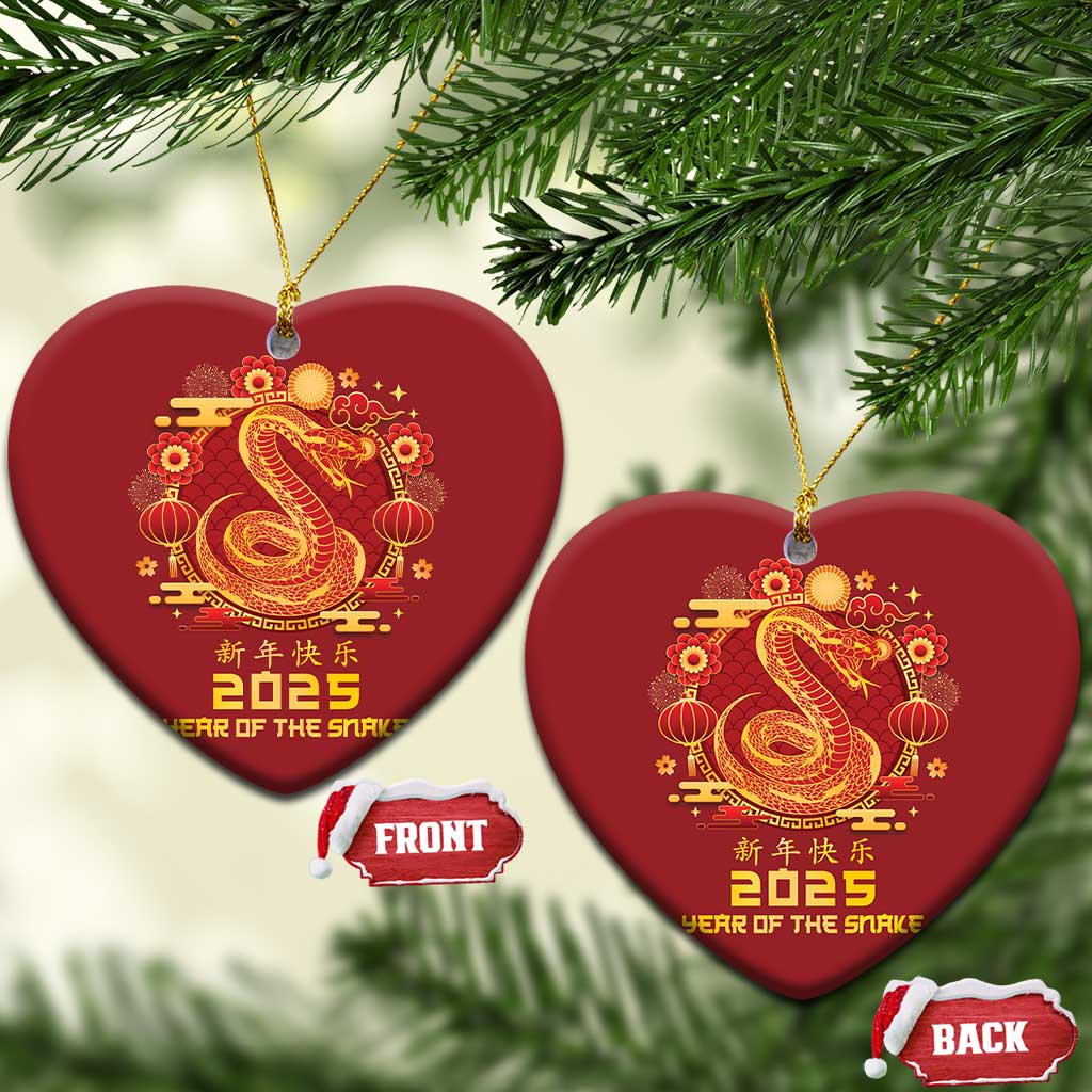 Year Of The Snake 2025 Lunar New Year Christmas Ornament Zodiac Snake Charm Red Decor for Luck TS10