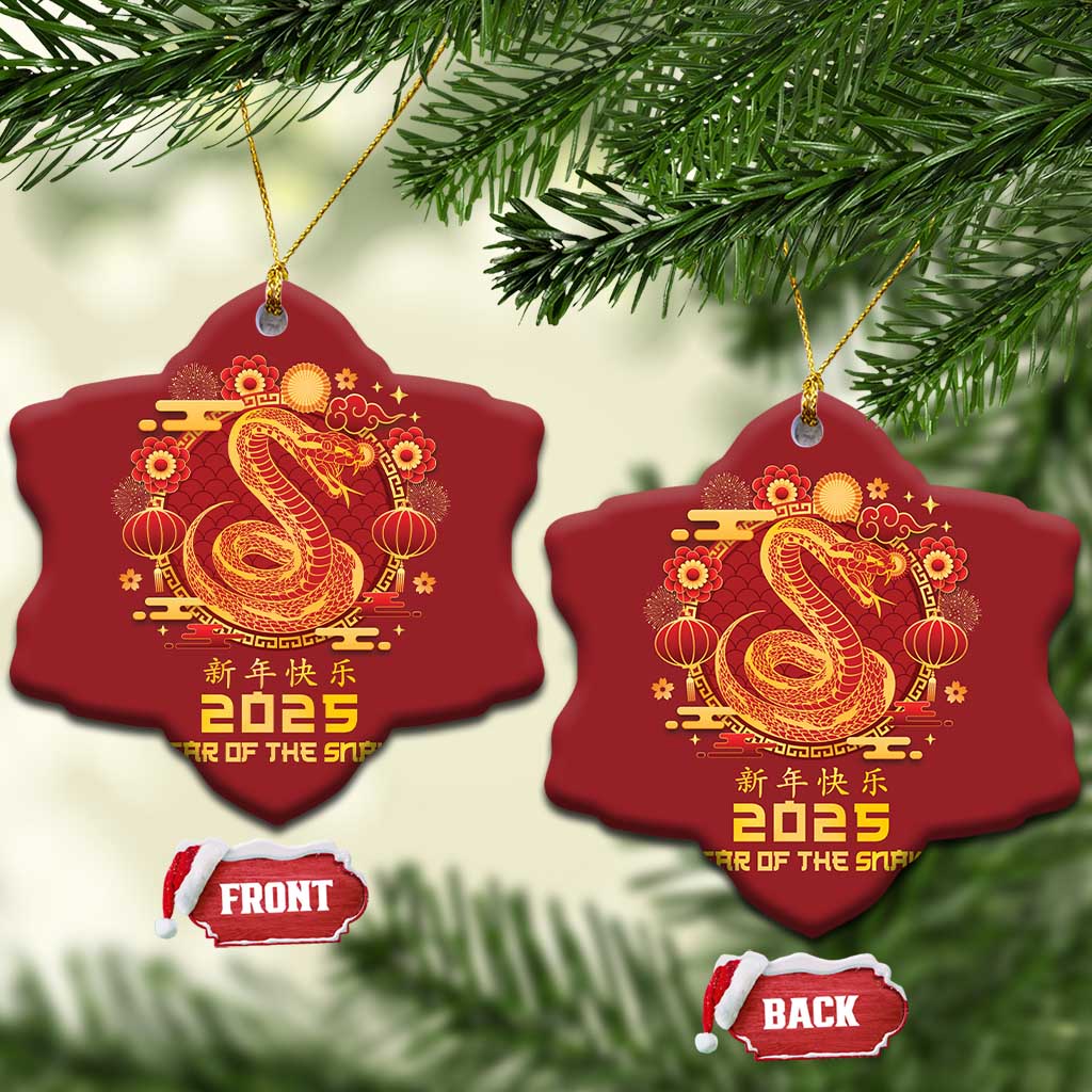 Year Of The Snake 2025 Lunar New Year Christmas Ornament Zodiac Snake Charm Red Decor for Luck TS10