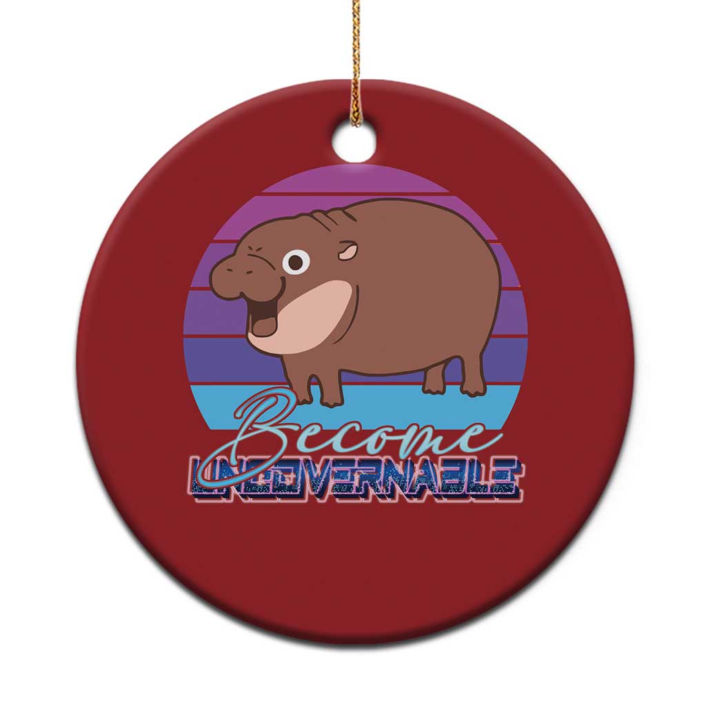 Funny Moo Deng Christmas Ornament Baby Hippo Become Ungovernable TS10