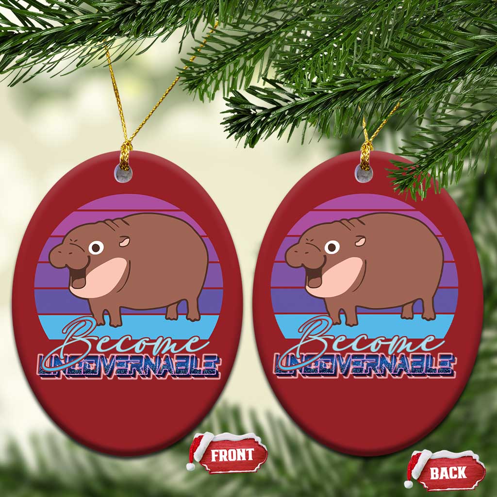 Funny Moo Deng Christmas Ornament Baby Hippo Become Ungovernable TS10