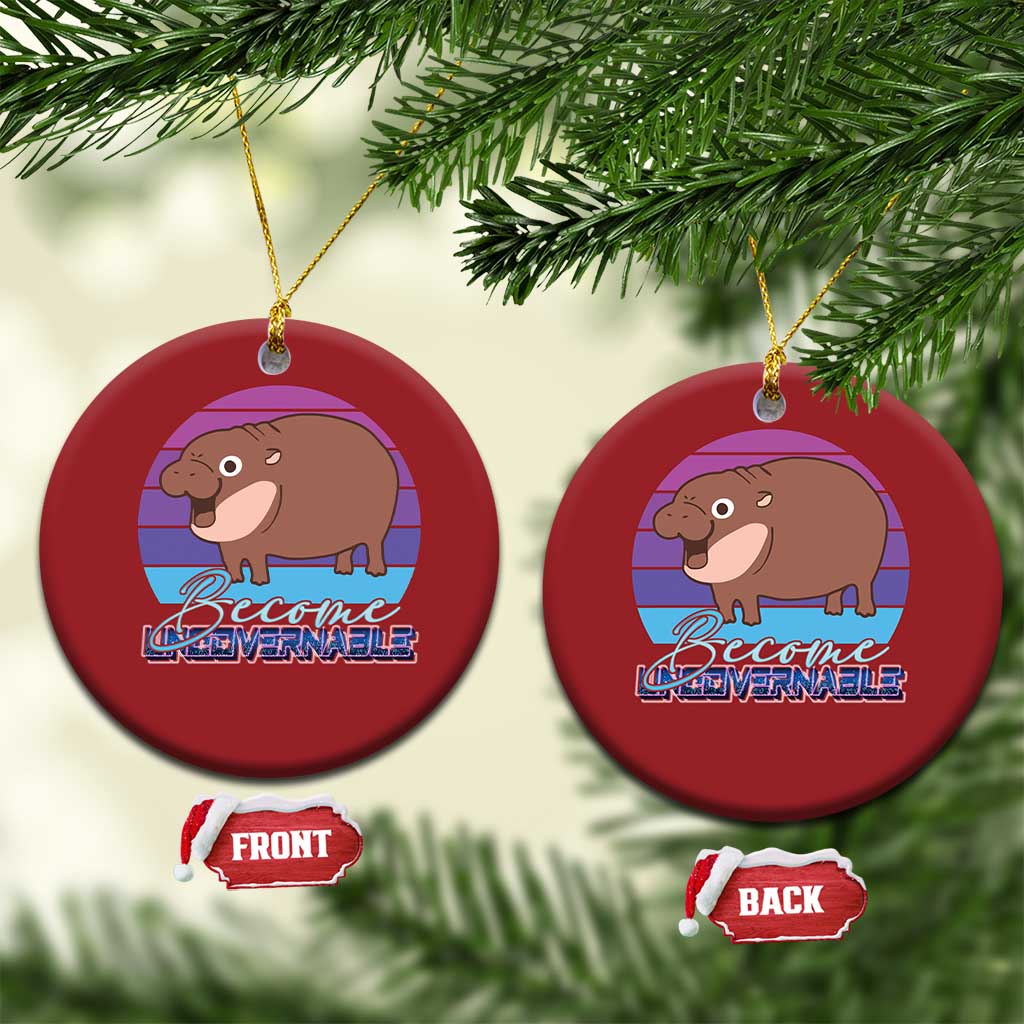 Funny Moo Deng Christmas Ornament Baby Hippo Become Ungovernable TS10