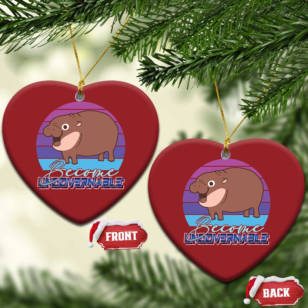 Funny Moo Deng Christmas Ornament Baby Hippo Become Ungovernable TS10