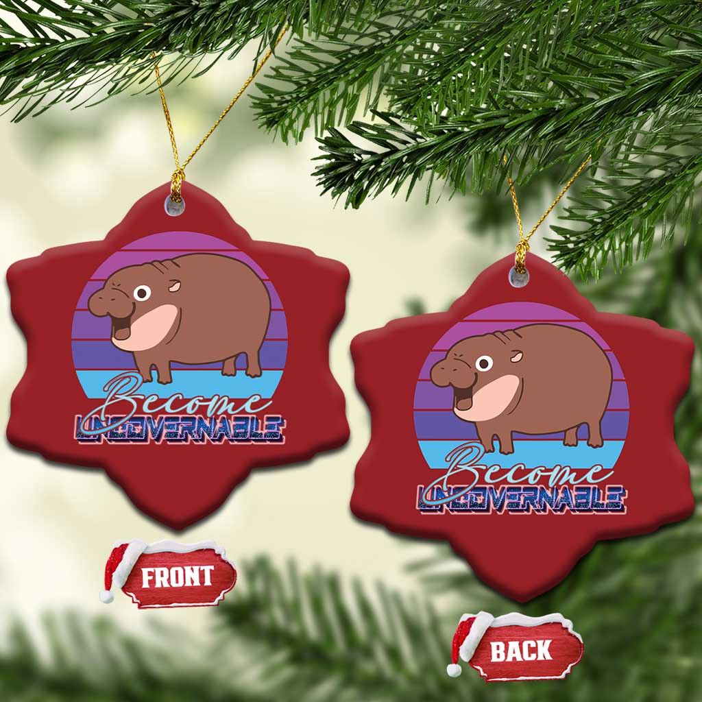 Funny Moo Deng Christmas Ornament Baby Hippo Become Ungovernable TS10