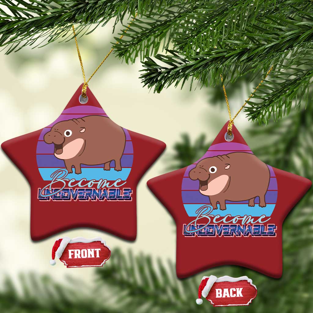 Funny Moo Deng Christmas Ornament Baby Hippo Become Ungovernable TS10