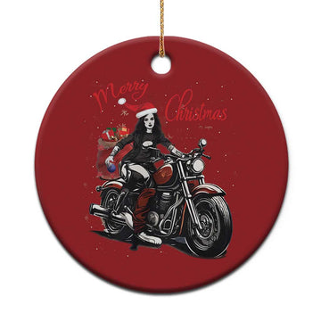 Girl Motorcycle Santa Christmas Ornament Lady Biker Merry Christmas TS10