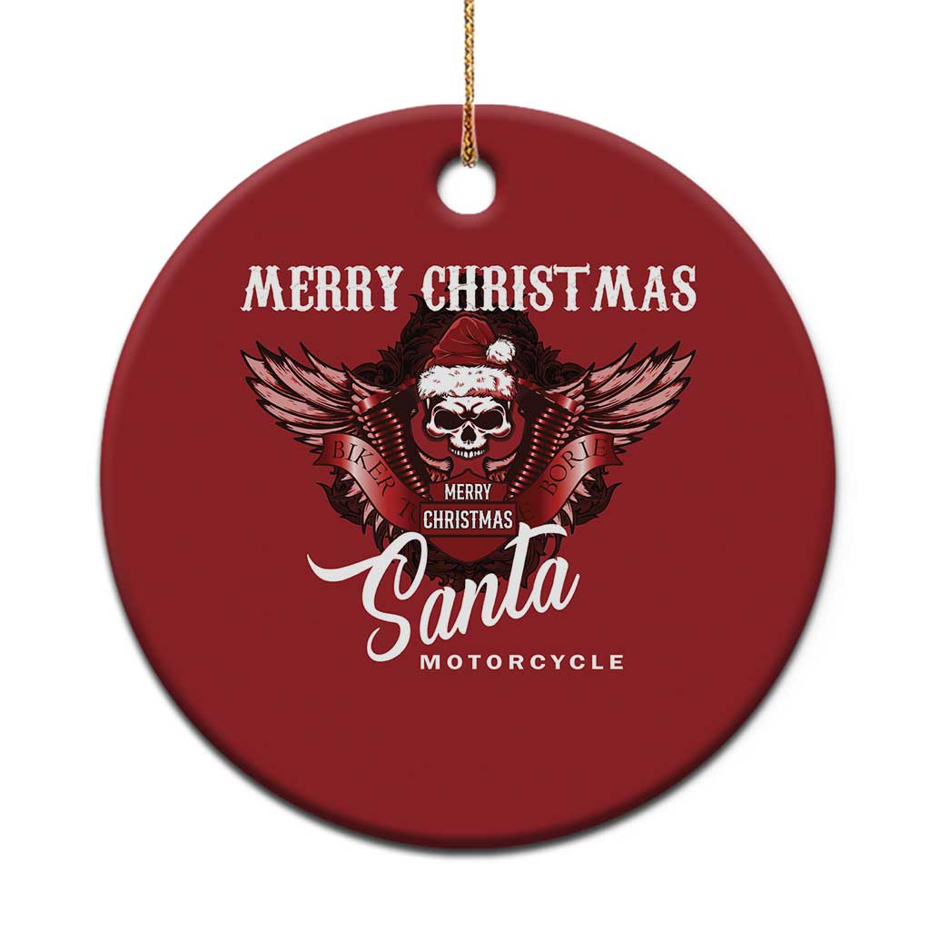 Motorcycle Biker Santa Christmas Ornament Merry Christmas Skull Xmas TS10