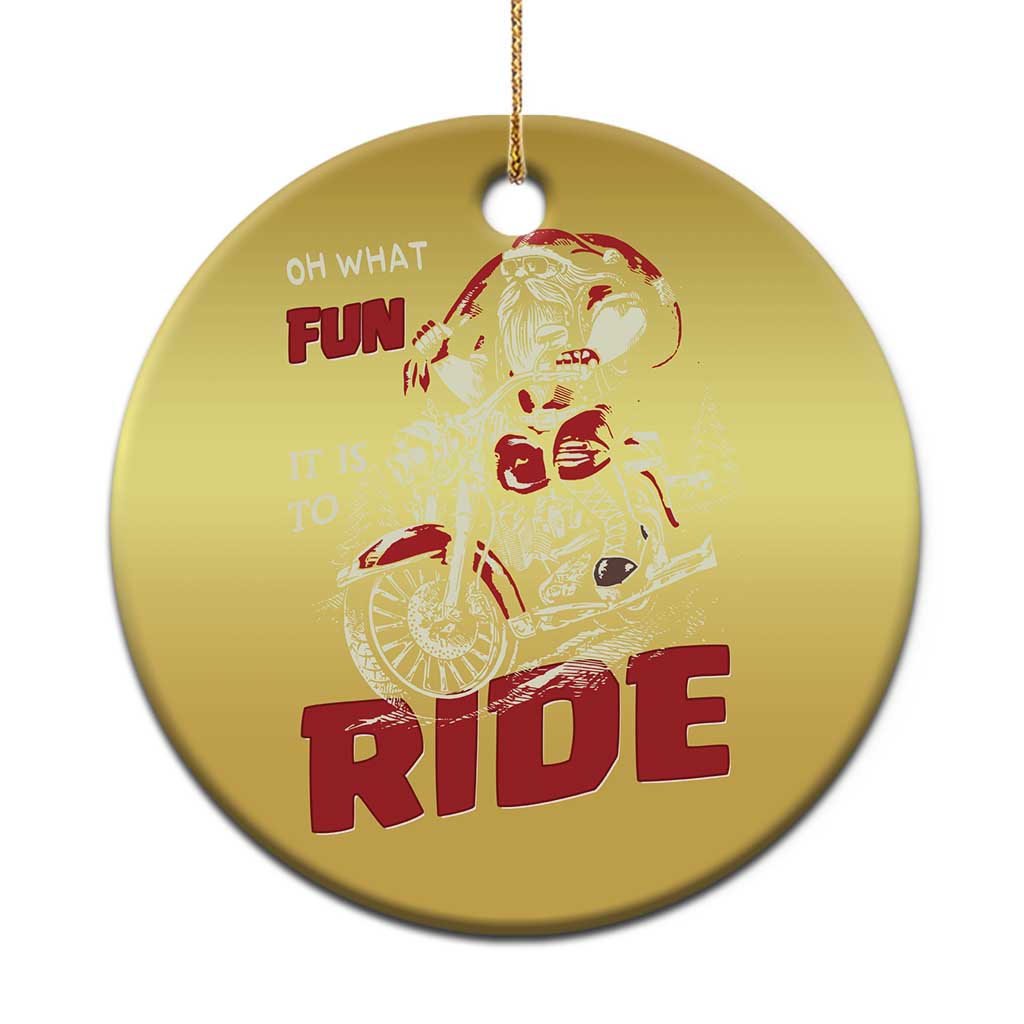 Funny Biker Christmas Ornament Oh What Fun It Is To Ride Santa Riding On A Motorcycle TS10