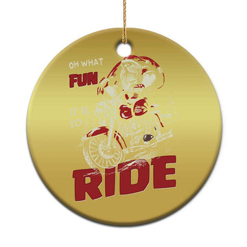 Funny Biker Christmas Ornament Oh What Fun It Is To Ride Santa Riding On A Motorcycle TS10