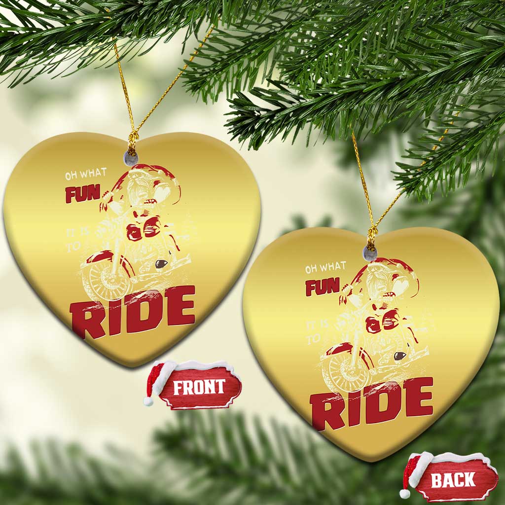 Funny Biker Christmas Ornament Oh What Fun It Is To Ride Santa Riding On A Motorcycle TS10