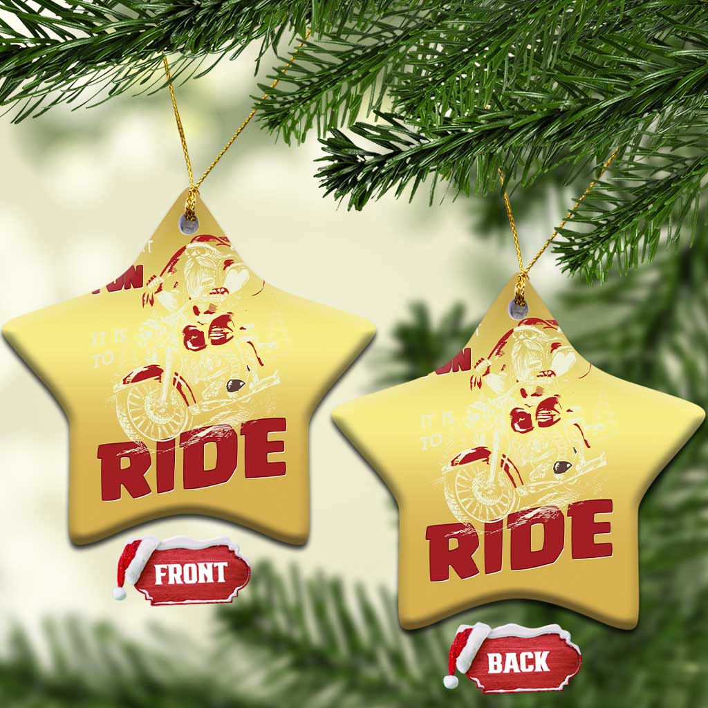 Funny Biker Christmas Ornament Oh What Fun It Is To Ride Santa Riding On A Motorcycle TS10