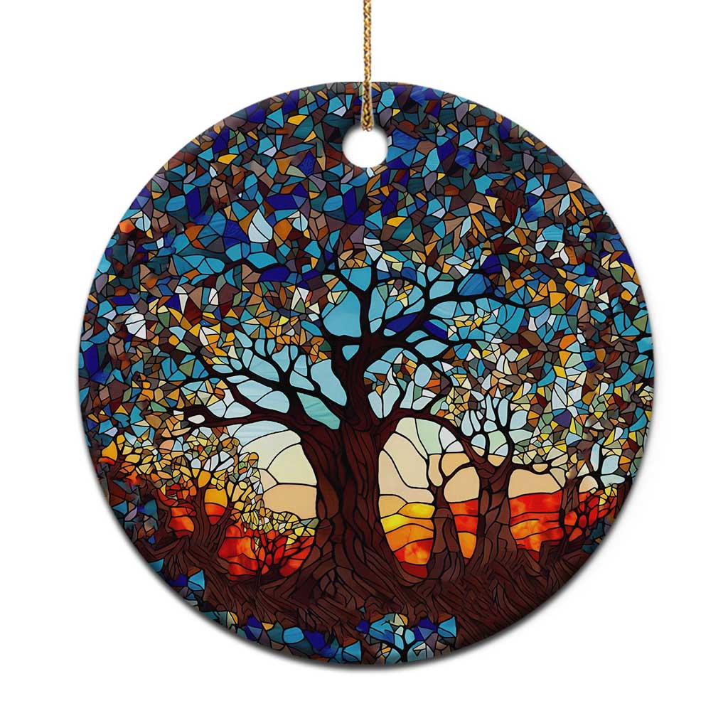Touber Tree of Life Christmas Ornament Stained Glass Xmas Holiday Present Idea TS10