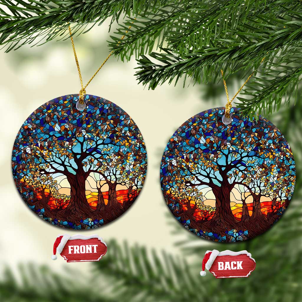 Touber Tree of Life Christmas Ornament Stained Glass Xmas Holiday Present Idea TS10