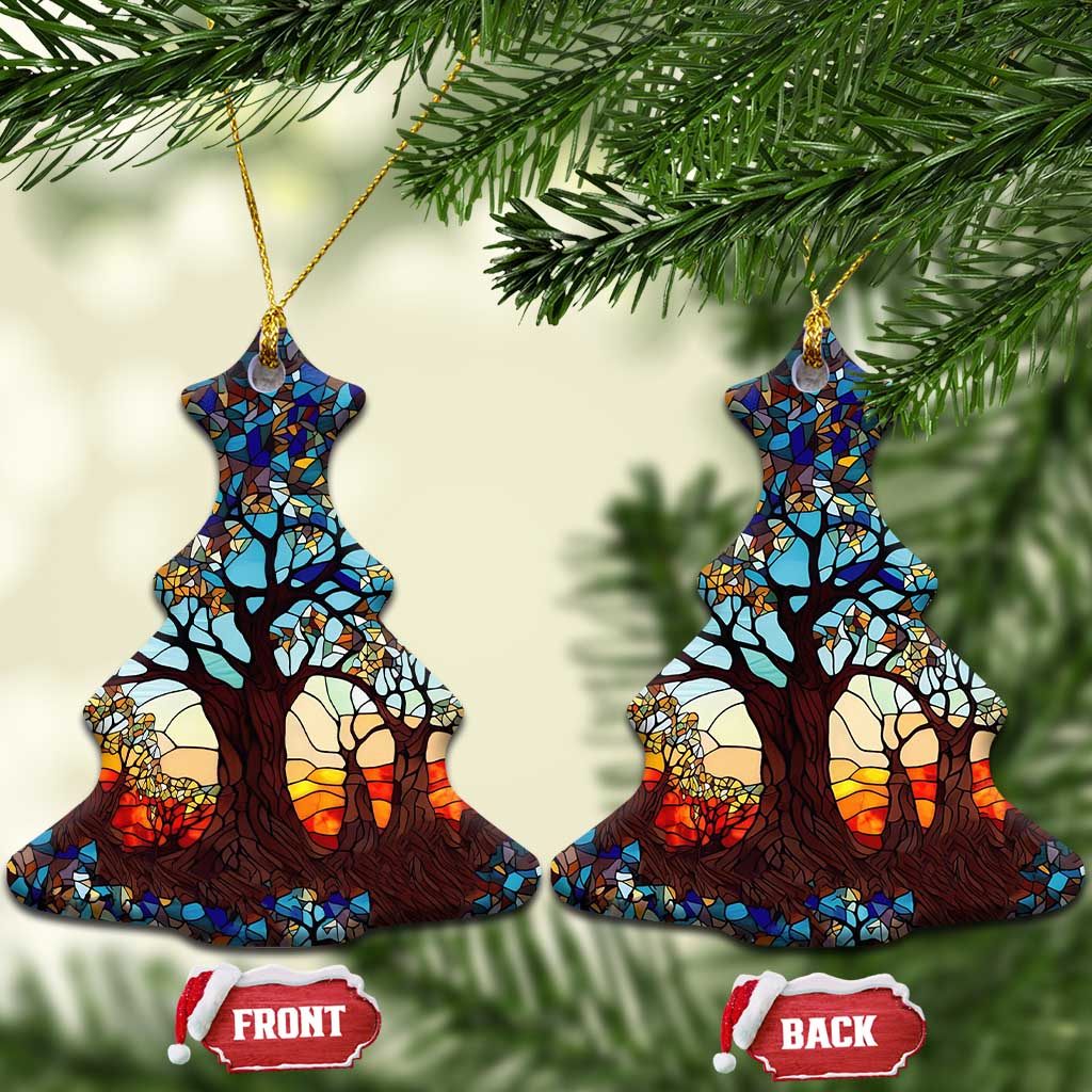 Touber Tree of Life Christmas Ornament Stained Glass Xmas Holiday Present Idea TS10
