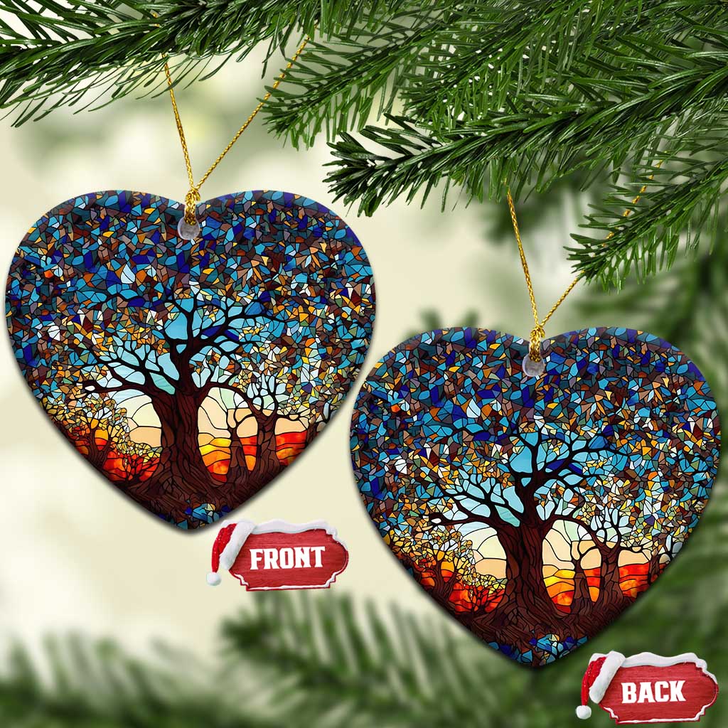 Touber Tree of Life Christmas Ornament Stained Glass Xmas Holiday Present Idea TS10
