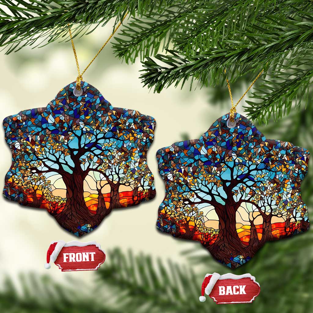 Touber Tree of Life Christmas Ornament Stained Glass Xmas Holiday Present Idea TS10