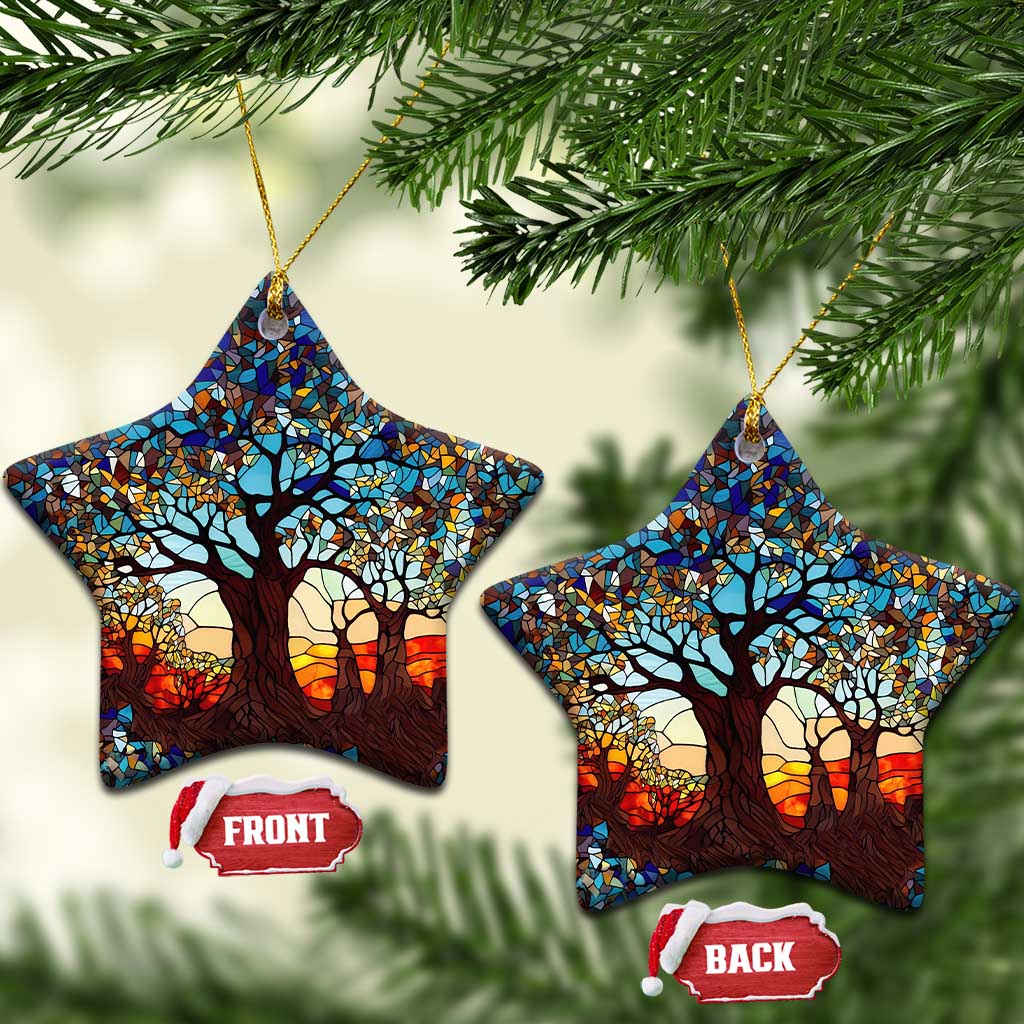 Touber Tree of Life Christmas Ornament Stained Glass Xmas Holiday Present Idea TS10