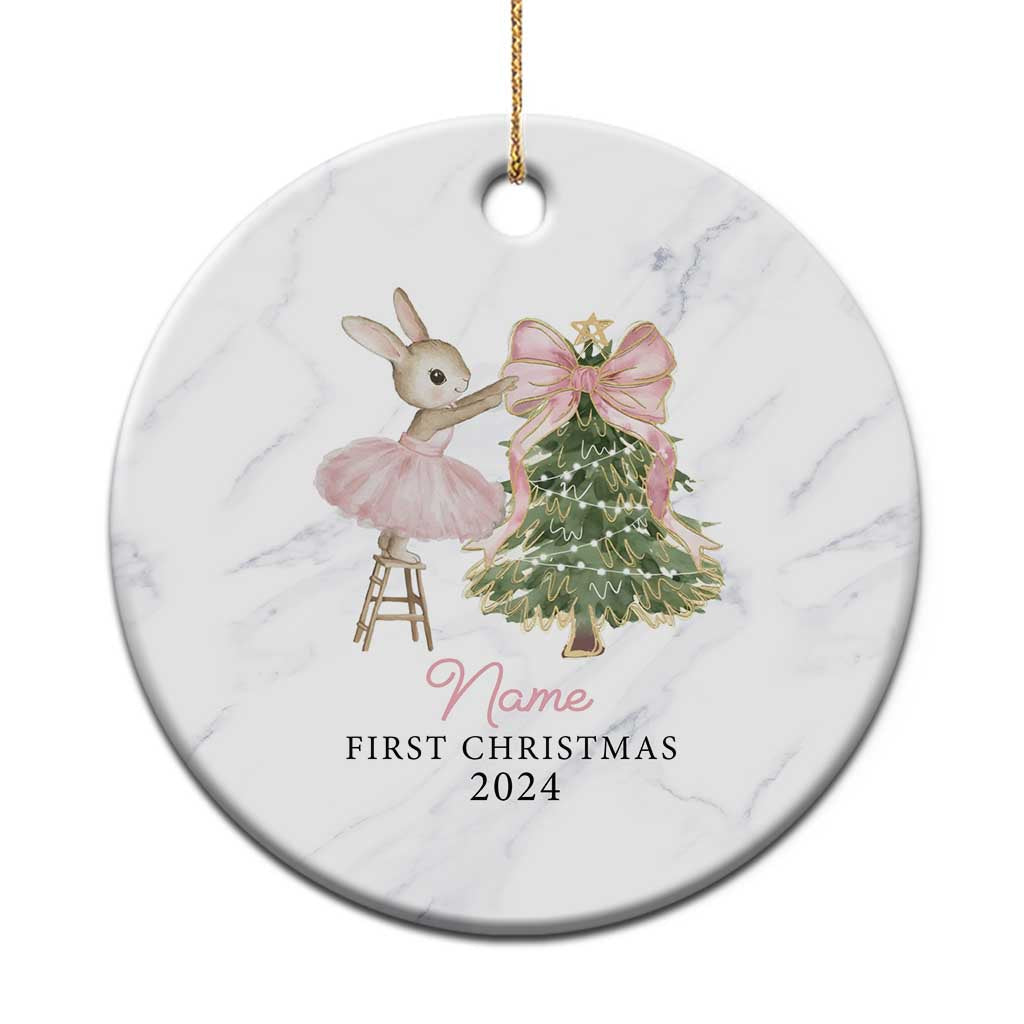 Personalized Baby First Christmas Ornament 2024 Custom Baby Girl Name TS10