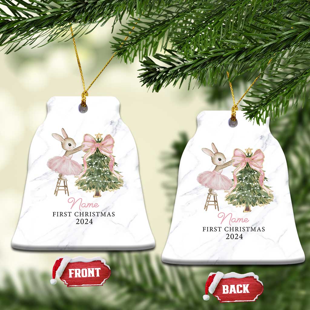 Personalized Baby First Christmas Ornament 2024 Custom Baby Girl Name TS10