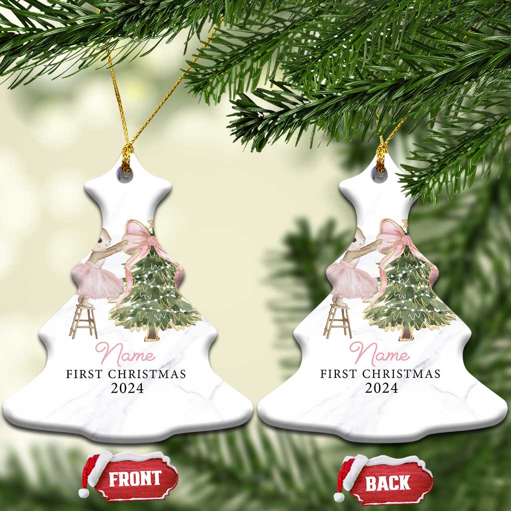 Personalized Baby First Christmas Ornament 2024 Custom Baby Girl Name TS10