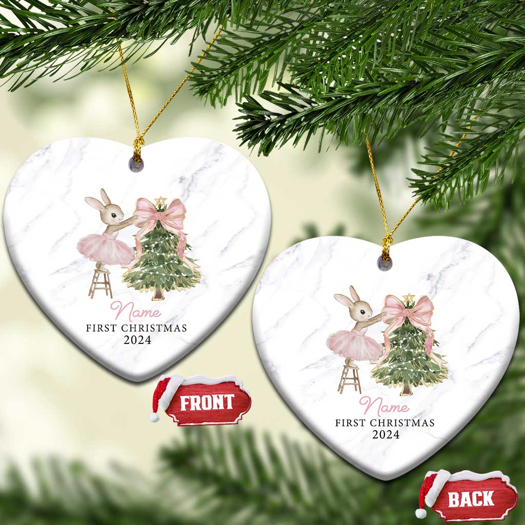 Personalized Baby First Christmas Ornament 2024 Custom Baby Girl Name TS10