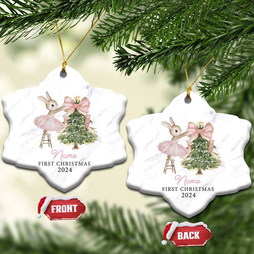 Personalized Baby First Christmas Ornament 2024 Custom Baby Girl Name TS10