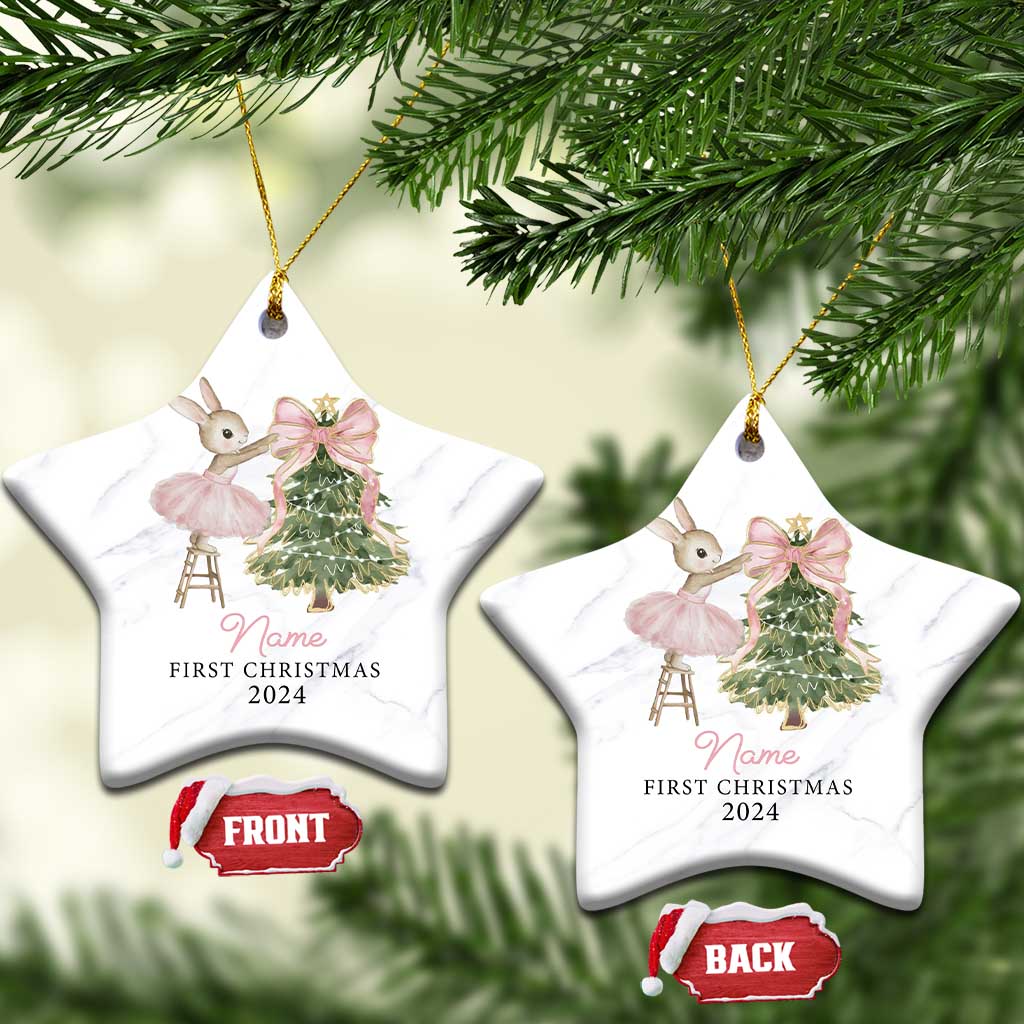 Personalized Baby First Christmas Ornament 2024 Custom Baby Girl Name TS10