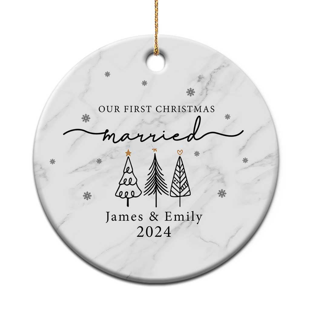 Personalized Mr Mrs Christmas Ornament Custom Name Our First Xmas Married Wedding Gift TS10
