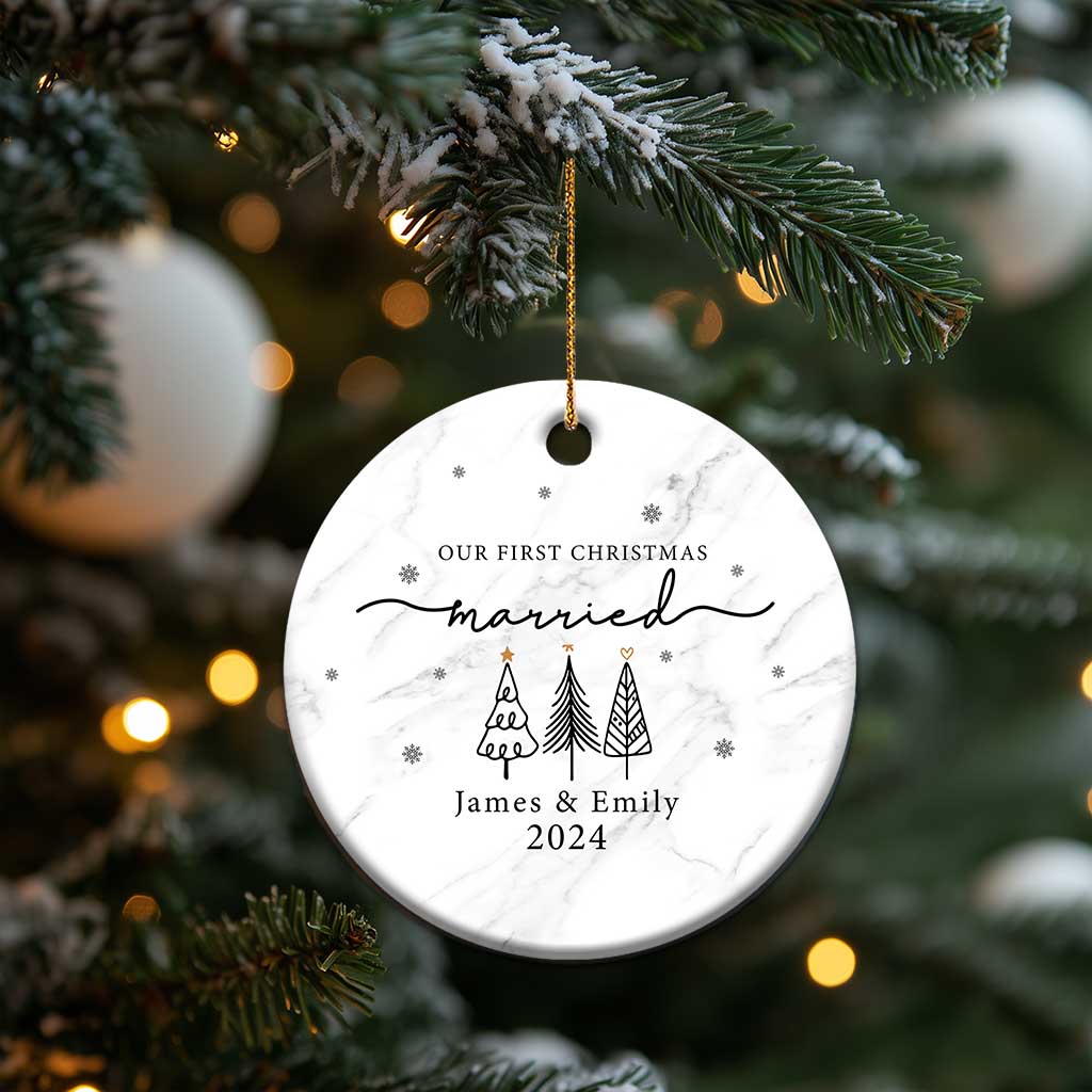 Personalized Mr Mrs Christmas Ornament Custom Name Our First Xmas Married Wedding Gift TS10