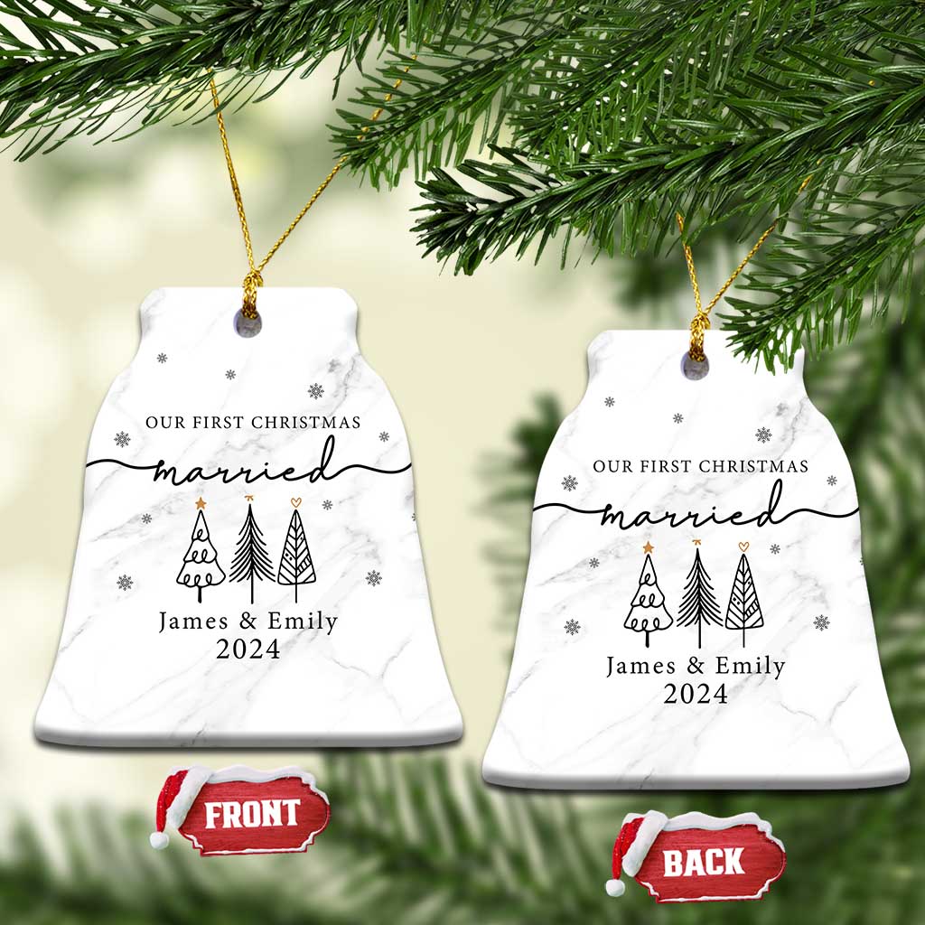 Personalized Mr Mrs Christmas Ornament Custom Name Our First Xmas Married Wedding Gift TS10