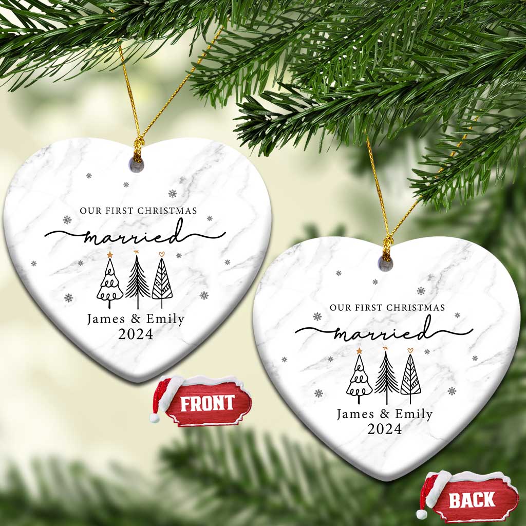 Personalized Mr Mrs Christmas Ornament Custom Name Our First Xmas Married Wedding Gift TS10