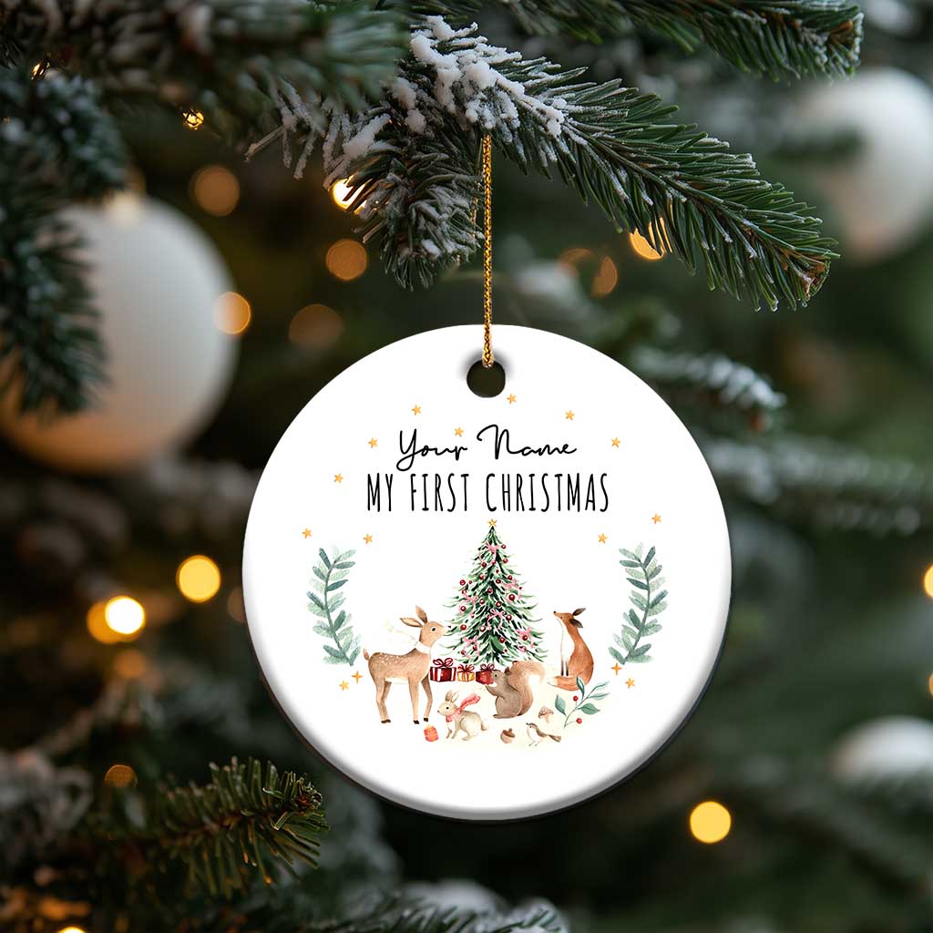 Personalized Baby First Christmas Ornament 2024 Custom Baby Name Holiday Keepsake TS10