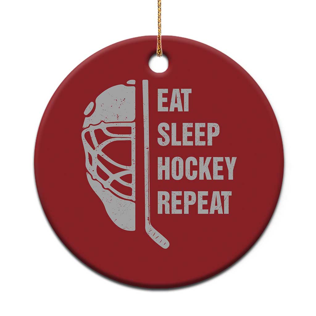 Ice Hockey Player Christmas Ornament Funny Eat Sleep Hockey Repeat Sport Fan TS10