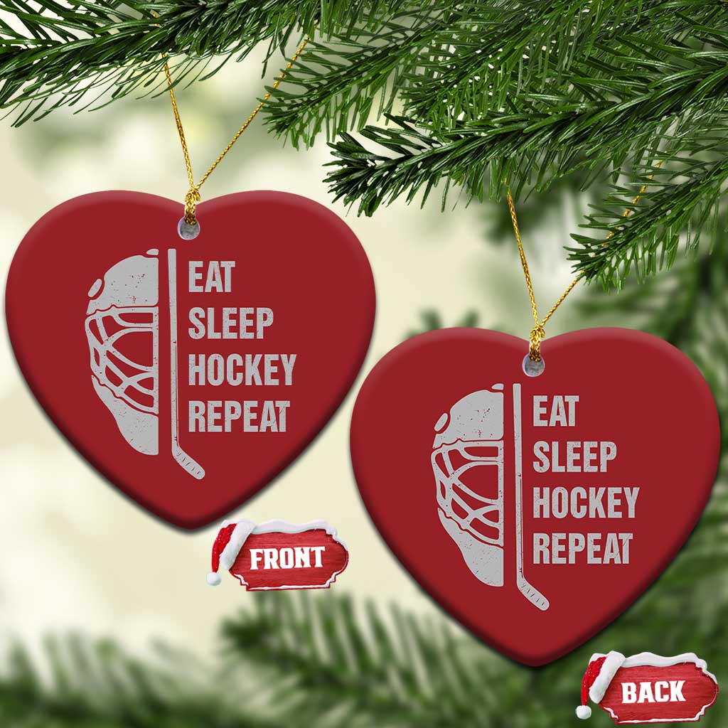 Ice Hockey Player Christmas Ornament Funny Eat Sleep Hockey Repeat Sport Fan TS10