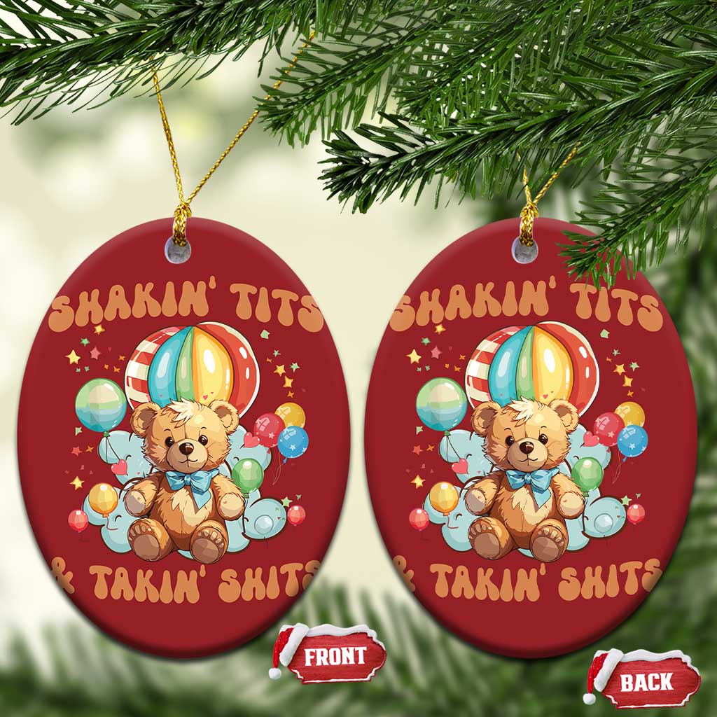 Shakin' Tits and Takin' Shits Christmas Ornament Naughty Funny Inappropriate TS10