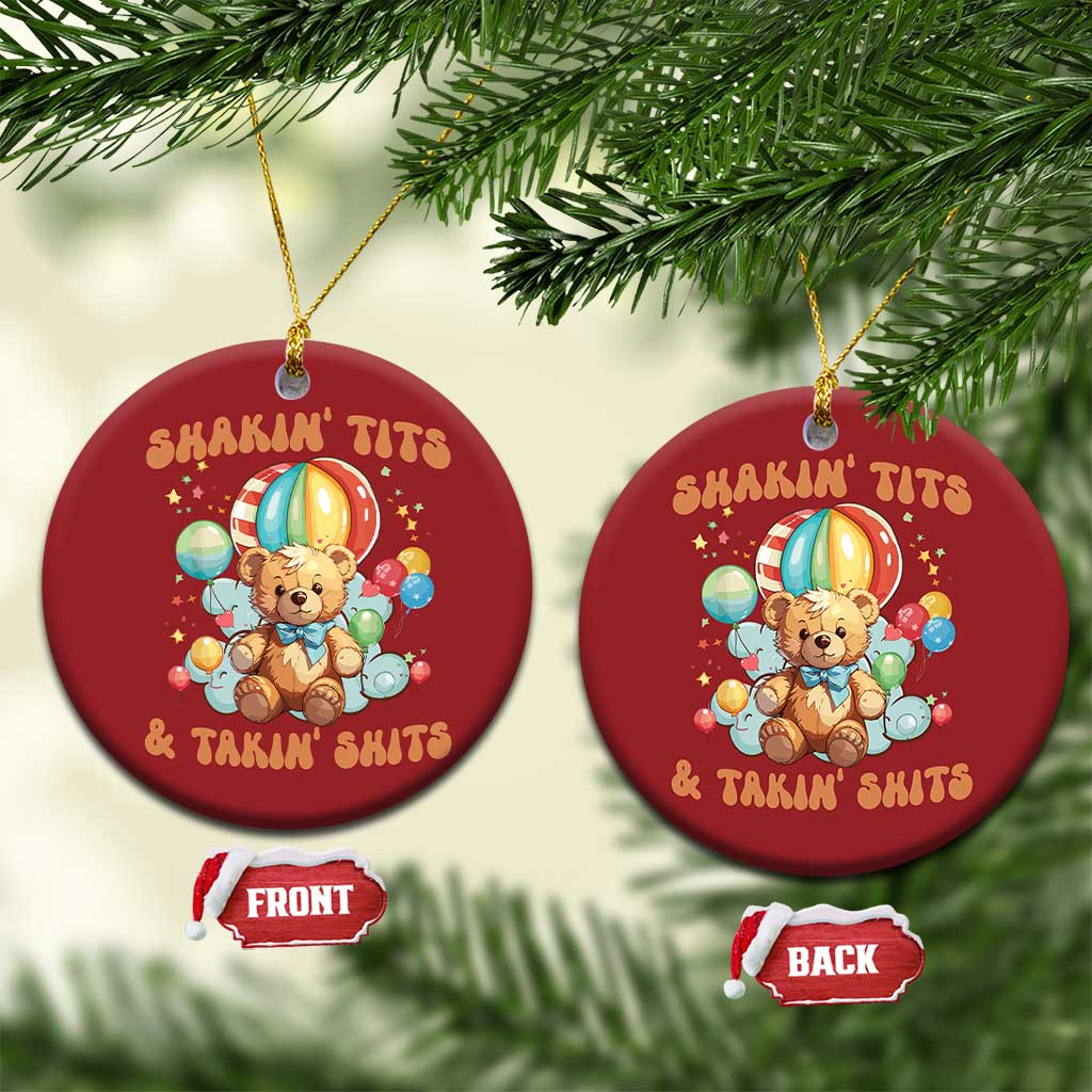 Shakin' Tits and Takin' Shits Christmas Ornament Naughty Funny Inappropriate TS10