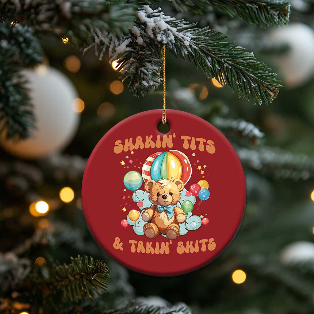 Shakin' Tits and Takin' Shits Christmas Ornament Naughty Funny Inappropriate TS10