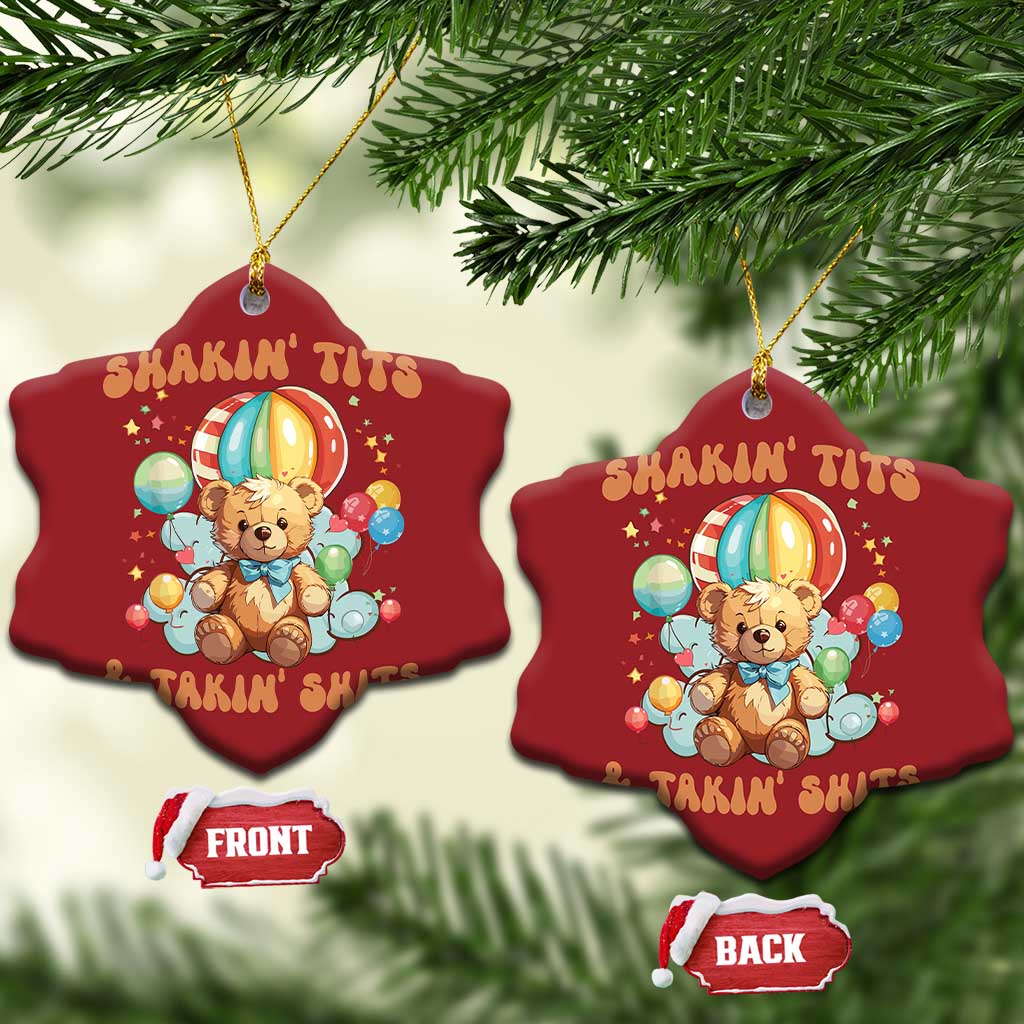 Shakin' Tits and Takin' Shits Christmas Ornament Naughty Funny Inappropriate TS10