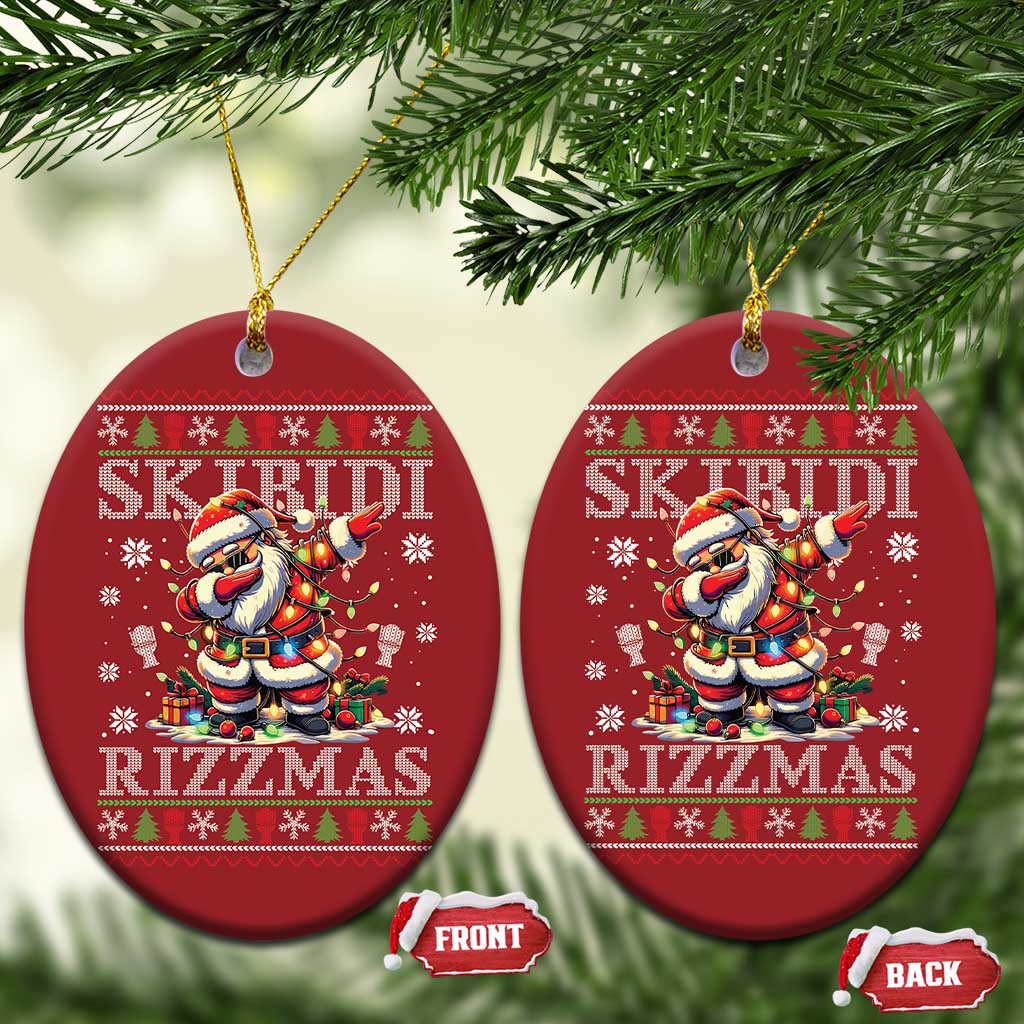 Skibidi Rizzmas Xmas Christmas Ornament Rizz Santa Claus Funny Xmas Gen Alpha TS10