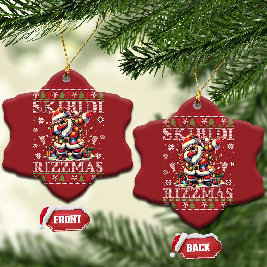 Skibidi Rizzmas Xmas Christmas Ornament Rizz Santa Claus Funny Xmas Gen Alpha TS10