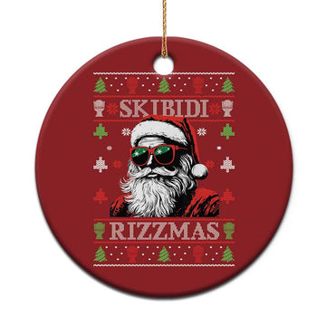Skibidi Rizzmas Xmas Christmas Ornament Rizz Santa Claus Funny Christmas Gen Alpha TS10
